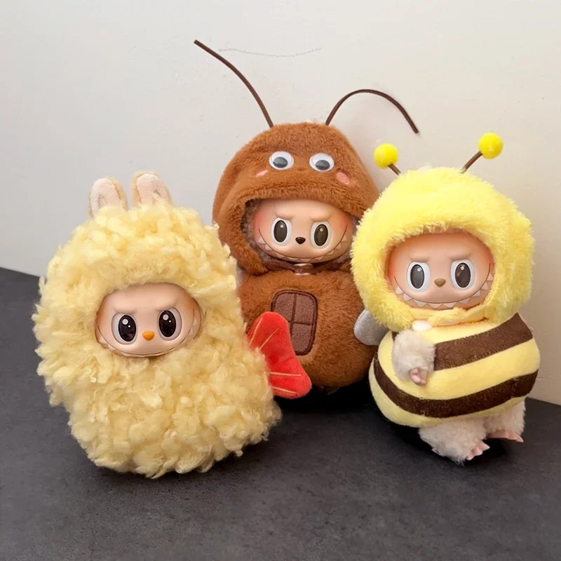 17cm The Monsters Wacky Mini Plush Doll'S Clothes Outfit Accessories Labubu Idol V1 V2 Bee Dinosaur Shark Costume Clothing Gift