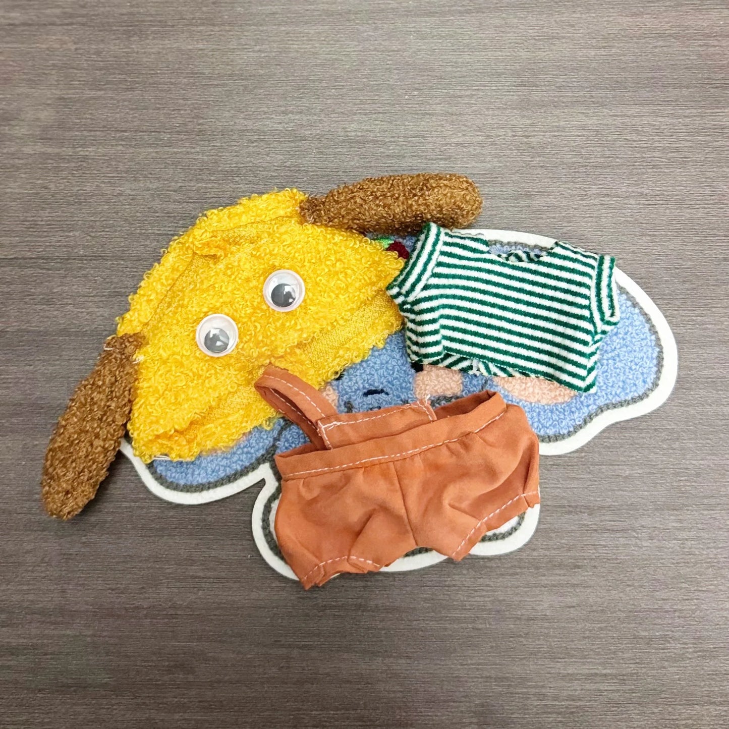 For 17cm V1V2 Labubu clothes Knitted hat Sweater overalls set Labubu Sitting Party Doll clothing Cute Dog hat accessories