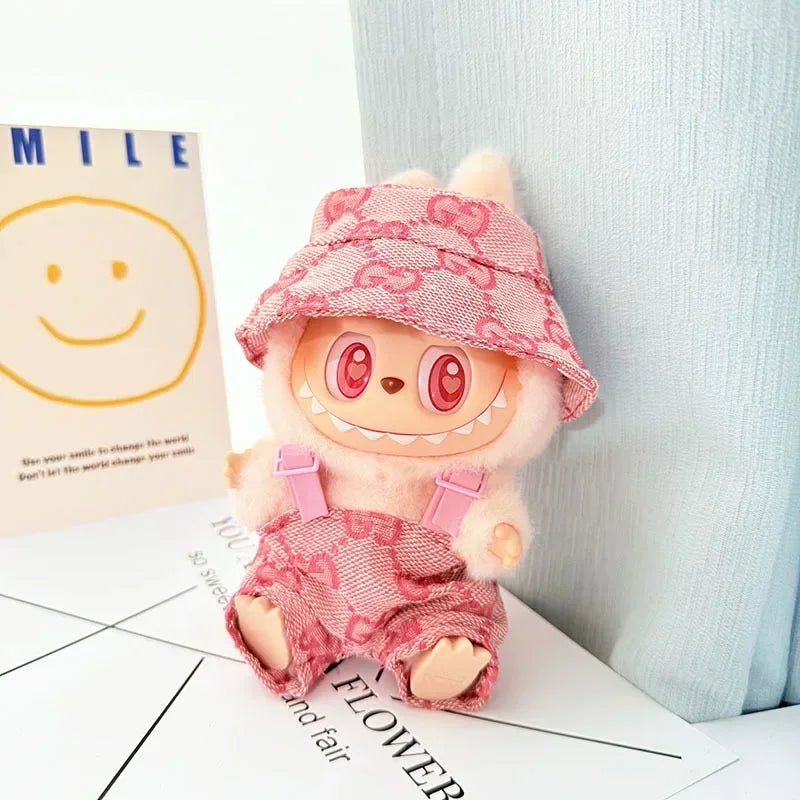 Labubu Doll Clothes Fashion Overalls Labubu Idol V1 V2 Dolls Clothing Accessories 15/17cm Plush Doll Universal