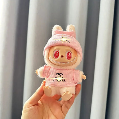 Labubu Doll Clothes Fashion Overalls Labubu Idol V1 V2 Dolls Clothing Accessories 15/17cm Plush Doll Universal
