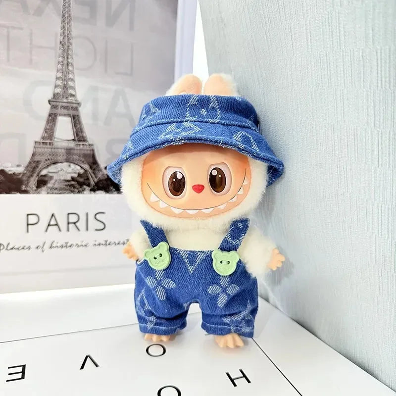 Labubu Doll Clothes Fashion Overalls Labubu Idol V1 V2 Dolls Clothing Accessories 15/17cm Plush Doll Universal
