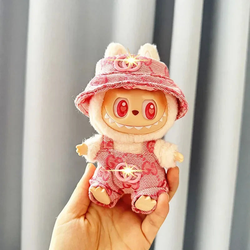 Labubu Doll Clothes Fashion Overalls Labubu Idol V1 V2 Dolls Clothing Accessories 15/17cm Plush Doll Universal