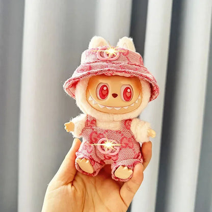 Labubu Doll Clothes Fashion Overalls Labubu Idol V1 V2 Dolls Clothing Accessories 15/17cm Plush Doll Universal