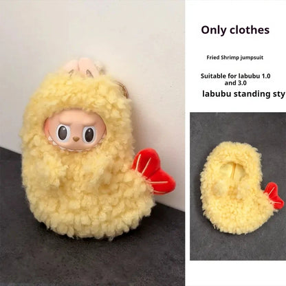 17cm The Monsters Wacky Mini Plush Doll'S Clothes Outfit Accessories Labubu Idol V1 V2 Bee Dinosaur Shark Costume Clothing Gift