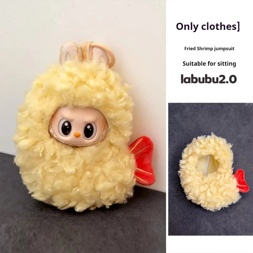 17cm The Monsters Wacky Mini Plush Doll'S Clothes Outfit Accessories Labubu Idol V1 V2 Bee Dinosaur Shark Costume Clothing Gift