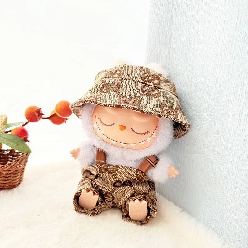 Labubu Doll Clothes Fashion Overalls Labubu Idol V1 V2 Dolls Clothing Accessories 15/17cm Plush Doll Universal