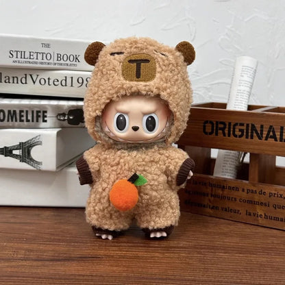 Labubu Doll Clothes Capybara Cos Suit V1 V2  Outfit Stylish Clothing Set for Plush Toy Dolls 17cm Cute Model Accessories