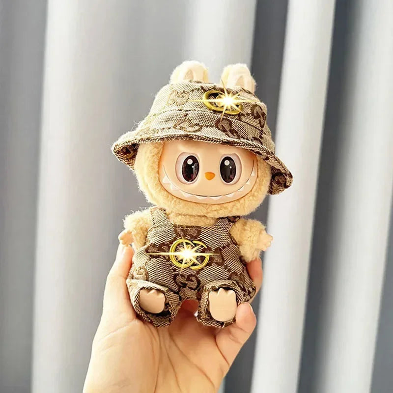Labubu Doll Clothes Fashion Overalls Labubu Idol V1 V2 Dolls Clothing Accessories 15/17cm Plush Doll Universal