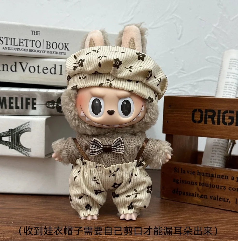 Labubu Doll Clothes Capybara Cos Suit V1 V2  Outfit Stylish Clothing Set for Plush Toy Dolls 17cm Cute Model Accessories